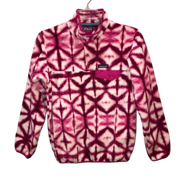 Patagonia Jackets & Blazers - Patagonia Synchilla Womens Medium Pink Tie Dye Snap Shibori Fleece Jacket Sz M